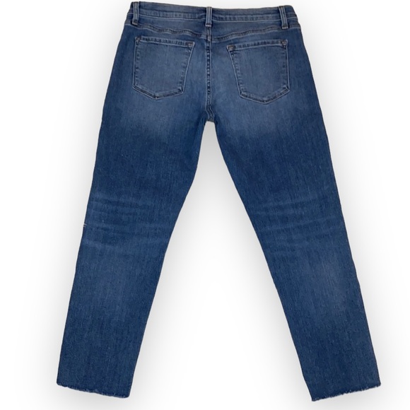 J Brand Sadey Mid Rise Straight Leg Crop Jeans Delphi Wash Raw Hem Size 27 - Picture 6 of 15